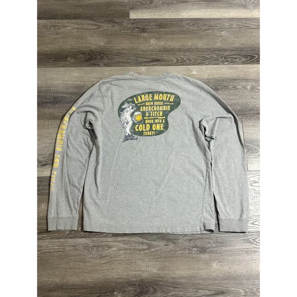Vintage 90s Abercrombie & Fitch Fishing Beer Long Sleeve Shirt Y2K - Men’s Small - Picture 7 of 9